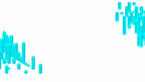 Cylinder bar 3D virtual isometric shuffle wave pattern, Blockchain technology Stock Footage 111373297