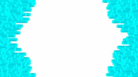Cylinder bar 3D virtual isometric shuffle wave pattern, Blockchain technology Stock Footage 111373992