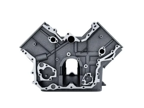 Cylinder block from car with v6 engine 3d render on a white background no sha Stock Illustration
