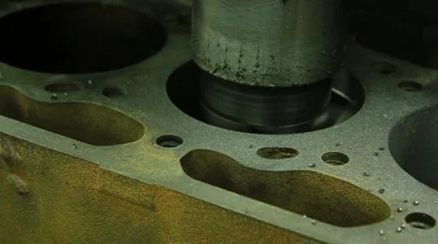 Cylinder Bouring Machine Close Up Video stock 1095999