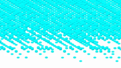 Cylinder box 3D virtual isometric shuffle wave pattern, Blockchain technology Stock-Footage 111375300