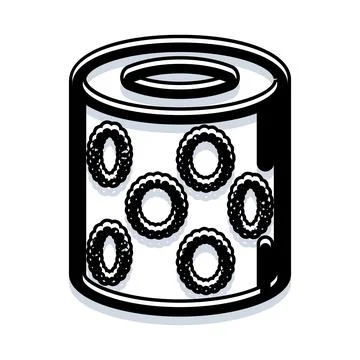 Cylinder box containing abstract circular patterned objects Stockillustratie