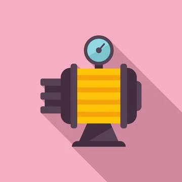 Cylinder compressor icon flat vector. Air machine Ilustração Stock