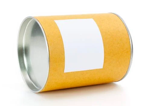 Cylinder container with blank label Stock Photos