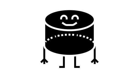 Cylinder geometric shape character glyph icon animation Stock Footage 326159863