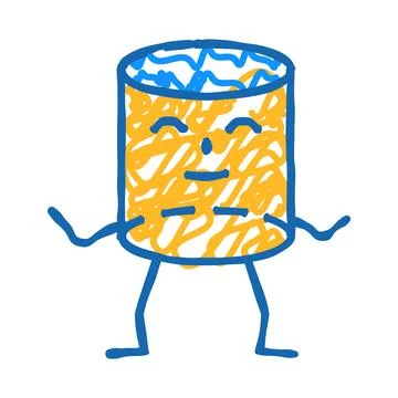 Cylinder geometric shape character icon doodle illustration Stock Illustration