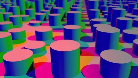 Cylinder Grid Background 3 (side view close) 4k Video stock 73002211