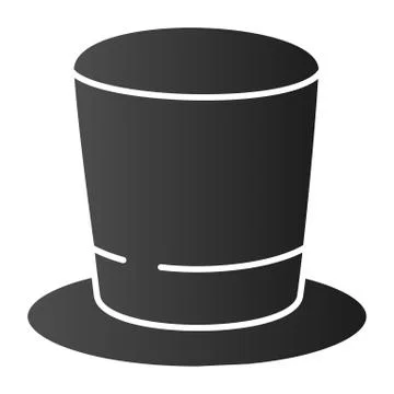 Cylinder hat flat icon. Top hat color icons in trendy flat style. Gentleman hat Stock Illustration