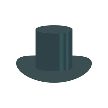Cylinder hat icon in flat style Stock Illustration