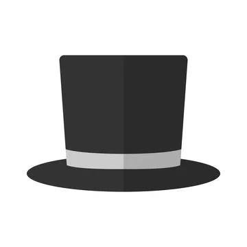 Cylinder hat icon in flat style isolated on white background. Magic headdress イラスト素材