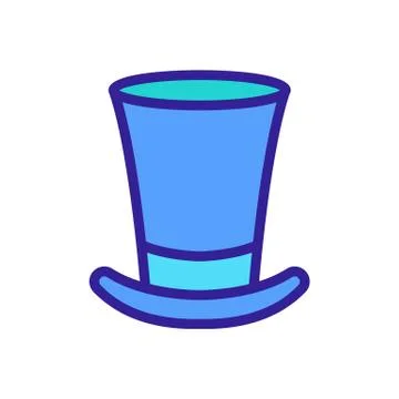 Cylinder hat icon vector outline illustration Stock Illustration