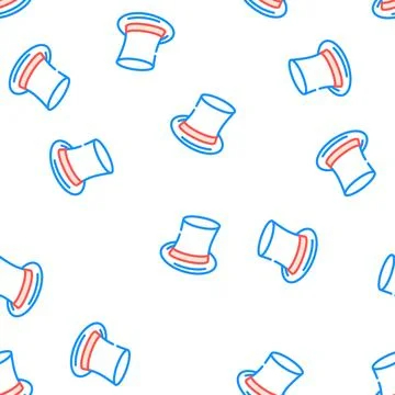 Cylinder hat vector seamless pattern 스톡 일러스트