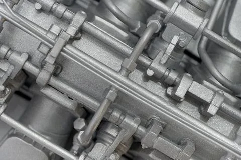 Cylinder head of an internal combustion engine Stock Photos