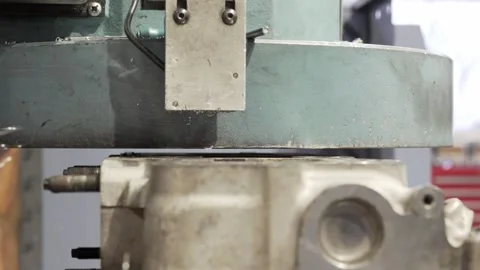 Cylinder Head Surface Grinding in Engine Repair Shop 2 Stock Footage 308654144