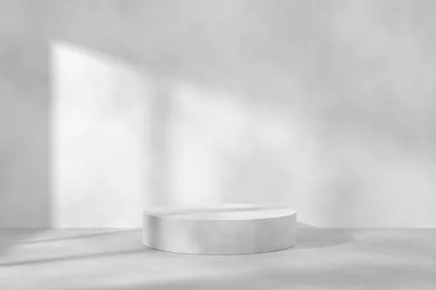 Cylinder podium platform in empty room. 3D rendering. イラスト素材