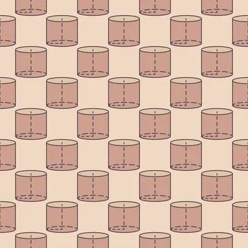 Cylinder Shape creative seamless pattern. Vector Geometry concept background Illustrazione stock