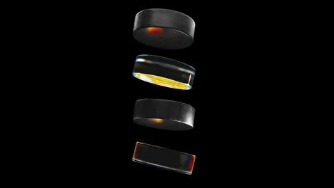 Cylinder shapes 3d render Illustrazione stock
