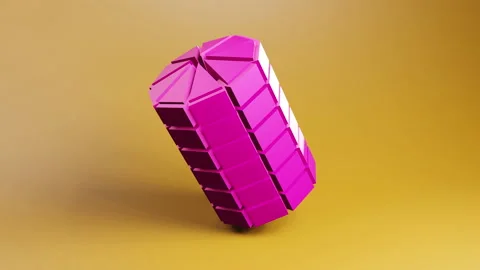 Cylinder. Techno 3d geometric video animation background. Looping 3D motion Stock Footage 232086140