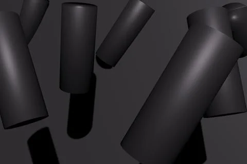 Cylinders on black background Stock Illustration