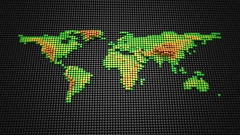 Cylinders Form A Relief Map Of The Earth Video stock 75752257