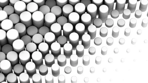 Cylinders Form A Wave Video stock 85612197