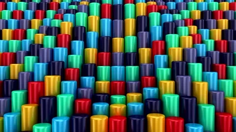 Cylinders Form a Wave Stock Footage 271229123