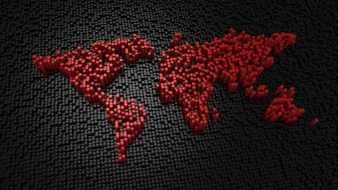 Cylinders Formed A World Map Stock Footage 88380920