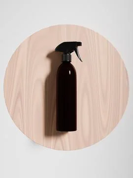 Cylindrical atomizer bottle mockup, Slim Trigger spray bottle mockup 库存插图
