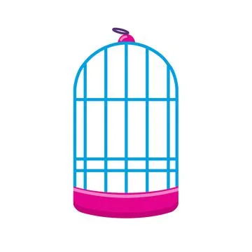 Cylindrical bird cage icon in flat style 스톡 일러스트