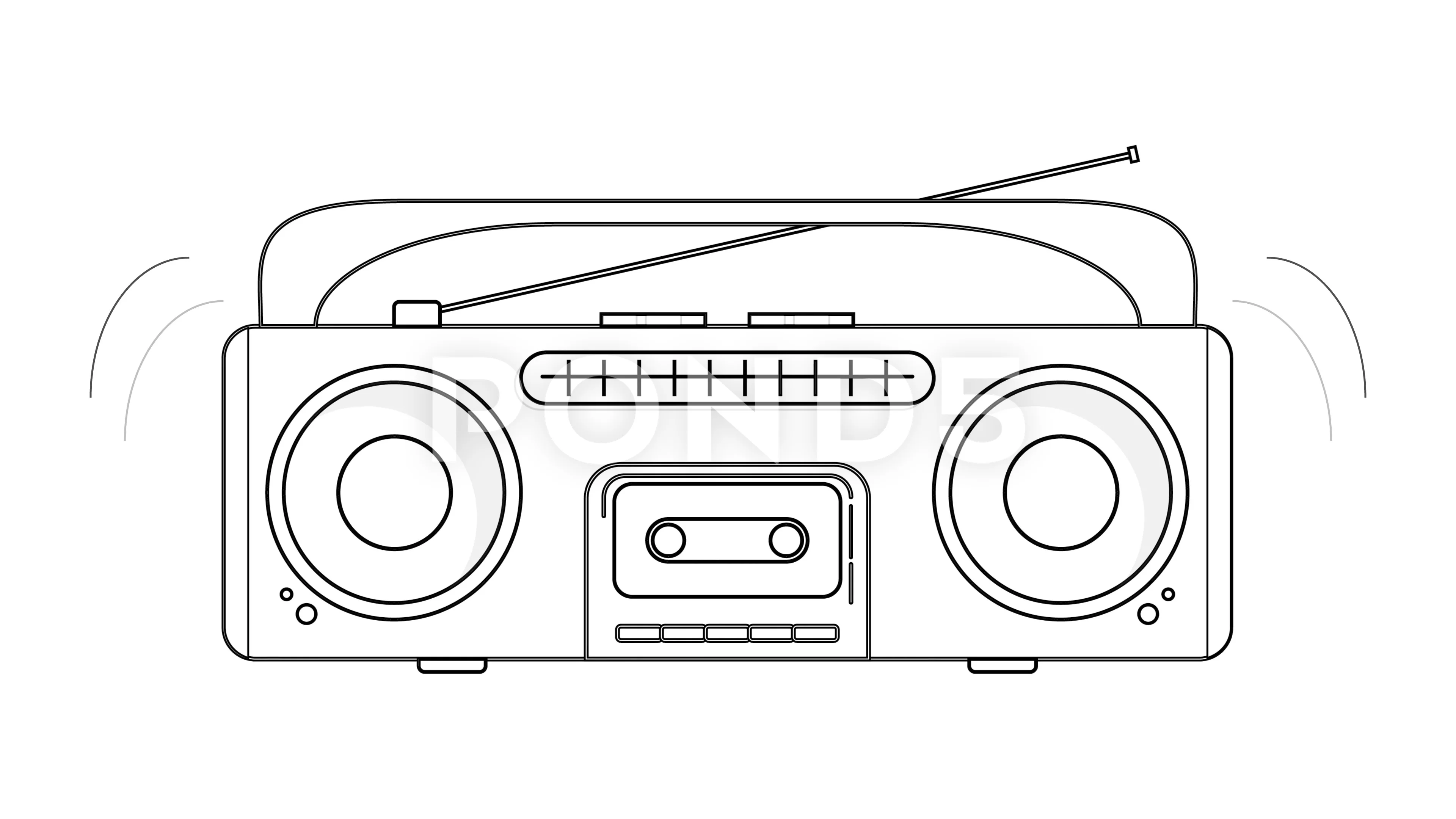 loud radio clipart black