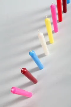 Cylindrical candles colored Stock Photos