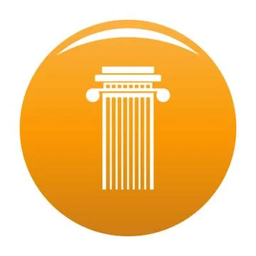 Cylindrical column icon vector orange Stock Illustration