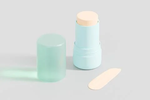 Cylindrical Cosmetic Stick packaging mockup Stock Illustration