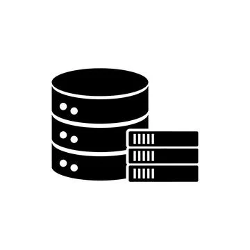Cylindrical Database Server Storage Icon Stock Illustration