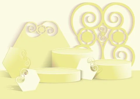 Cylindrical display stand, vector background render with a stencil, for displ Stock Illustration