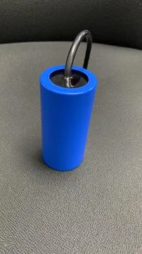 Cylindrical electrical capacitor with connection leads Stock Photos