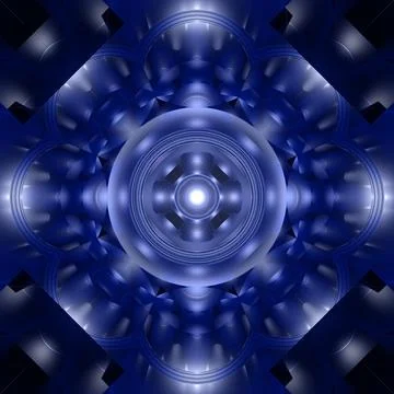 Cylindrical illustration of futuristic single pattern tile in dark blue color Stock Illustration