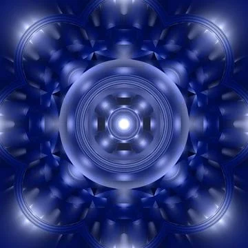 Cylindrical illustration of futuristic single pattern tile in dark blue color Stock Illustration