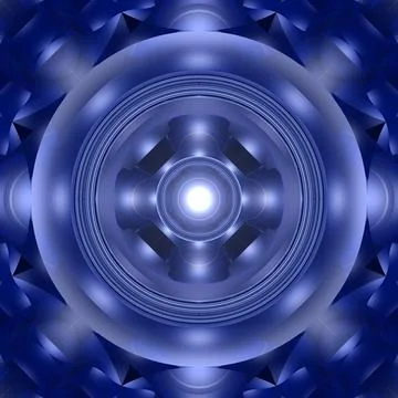Cylindrical illustration of futuristic single pattern tile in dark blue color Stock Illustration