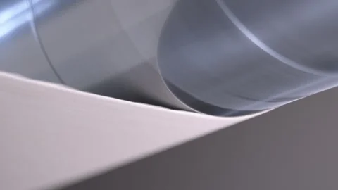 Cylindrical mechanism of leveling machine processes paper web Vídeo Stock 303103427