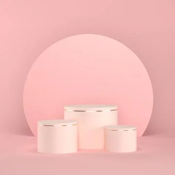 Cylindrical podiums Stock Illustration