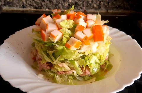Cylindrical salad Foto stock