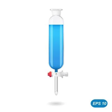 Cylindrical separating funnel Ilustración de archivo