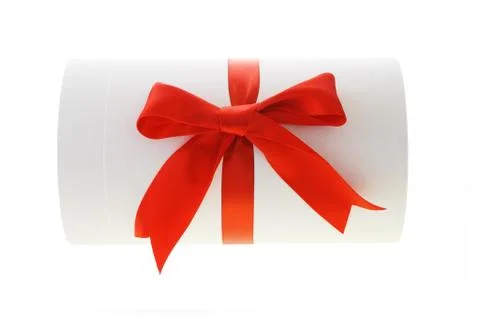 Cylindrical shape gift box Stock Photos