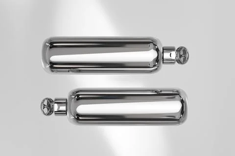 Cylindrical shape squeeze bottle with metallic finish Stock Illustration