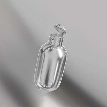 Cylindrical shape squeeze bottle with metallic finish Stock Illustration