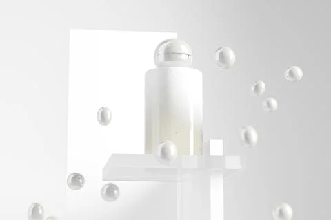 Cylindrical shape squeeze bottle with white gradient finish イラスト素材