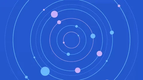 Cylindrical stage with flying spherical 3D animation. Round pedestal design Cute Stock Footage 259410330