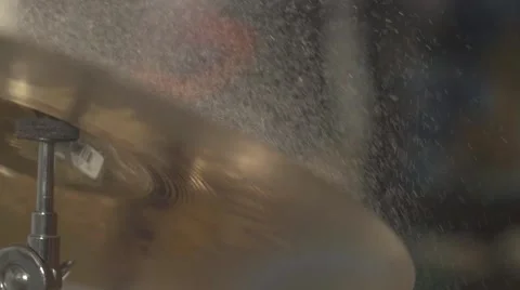 Cymbal Hit in Slow Motion Stock Footage 65028268