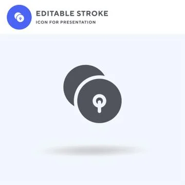 Cymbals icon vector, filled flat sign, solid pictogram isolated on white, log Stock Illustration
